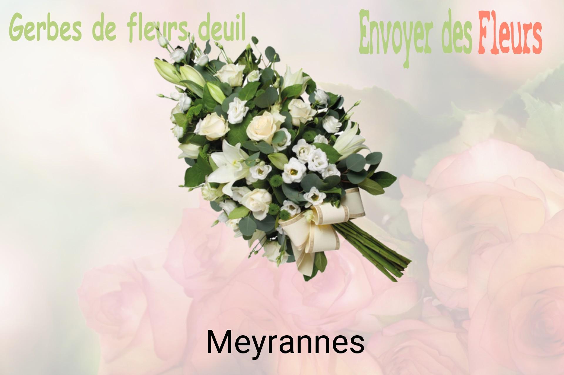 Gerbe de fleurs de deuil livrée à Meyrannes